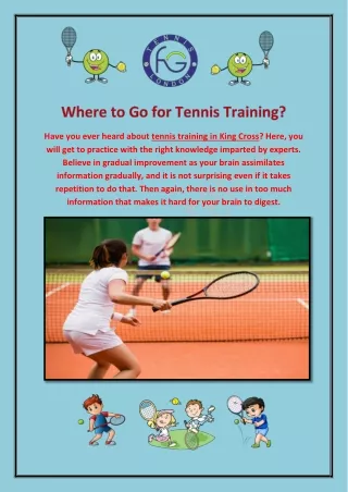 Get Reliable Tennis Training At King Cross