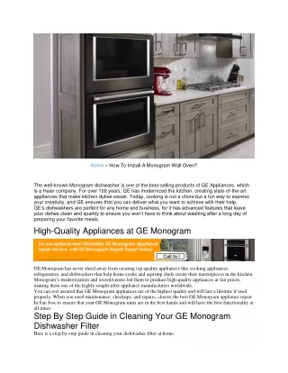 home how to install a monogram wall oven