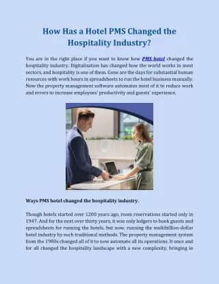 How Has a Hotel PMS Changed the Hospitality Industry?