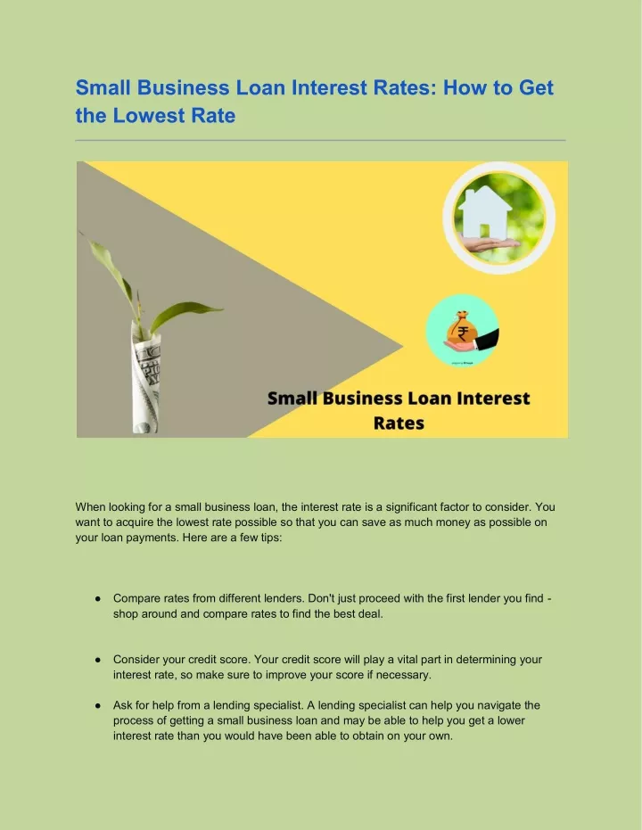 small business loan interest rates