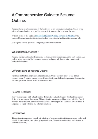 A Comprehensive Guide to Resume Outline-converted