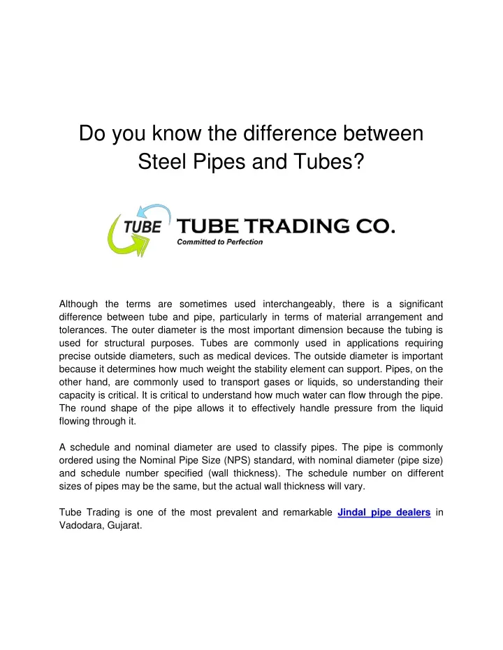 do you know the difference between steel pipes