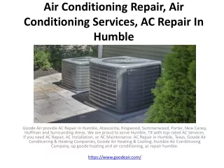 Air Conditioning Repair, Air Conditioning Services, AC Repair In Humble