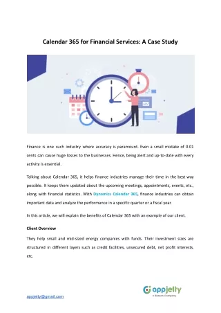 calendar 365 for financial services a case study