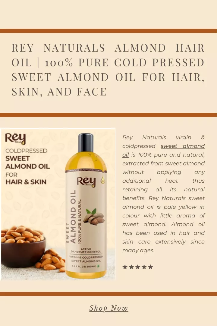rey naturals almond hair oil 100 pure cold