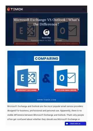 microsoft exchange vs outlook what