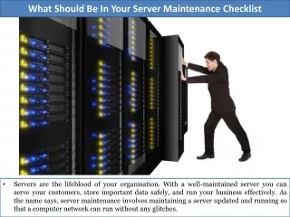 what should be in your server maintenance checklist