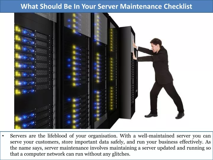 what should be in your server maintenance checklist