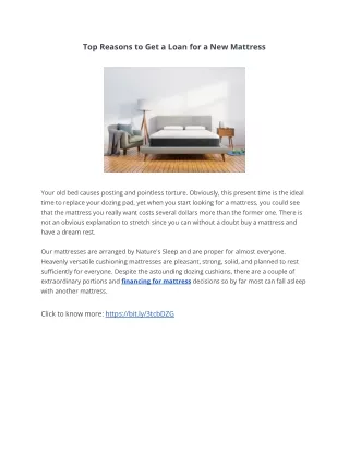 top reasons to get a loan for a new mattress