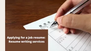 Applying for a job resume Resume writing services