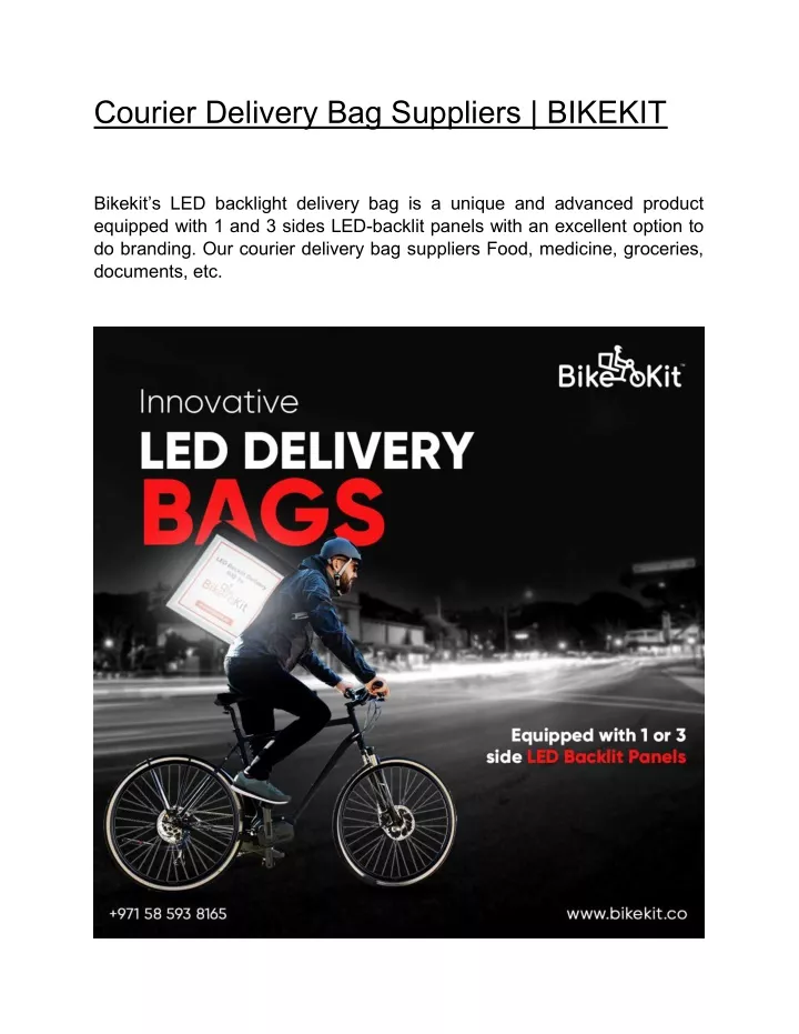 courier delivery bag suppliers bikekit