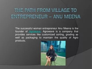 The Path From Village to Entrepreneur – Anu