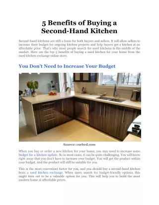 5 Benefits of Buying a Second-Hand Kitchen