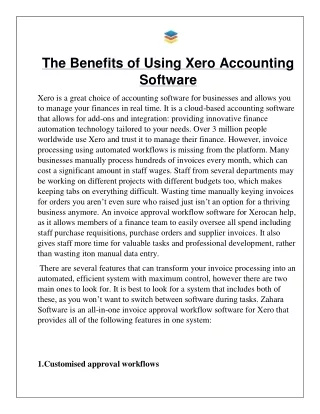 The Benefits of Using Xero Accounting Software