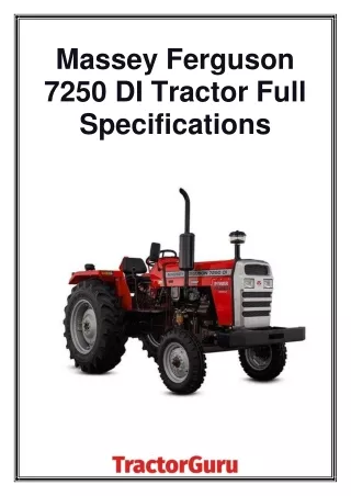 Massey Ferguson 7250 DI Tractor Full Specifications