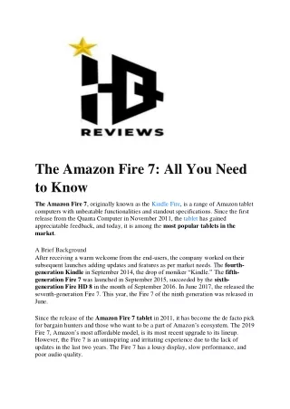the amazon fire 7 all you need to know