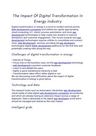 the impact of digital transformation in energy