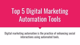 Top 5 Digital Marketing Automation Tools