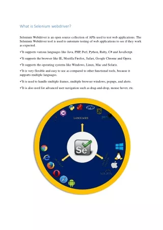 what is selenium webdriver selenium webdriver