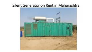 Silent Generator on Rent in Maharashtra