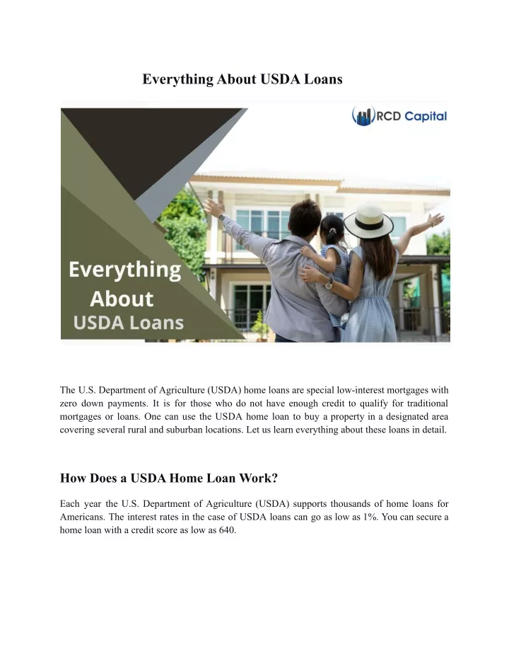 everything about usda loans