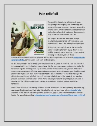 Pain relief oil