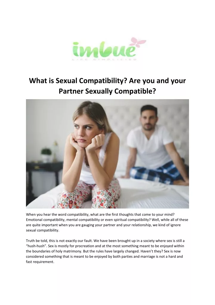 what is sexual compatibility are you and your