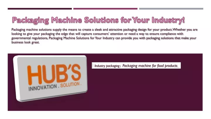 packaging machine solutions for your industry