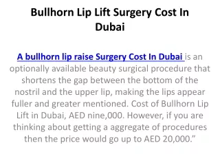 bullhorn lip lift surgery cost in dubai