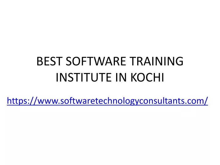 best software training institute in kochi