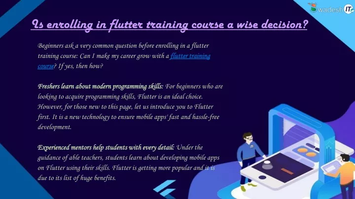 is enrolling in flutter training course a wise