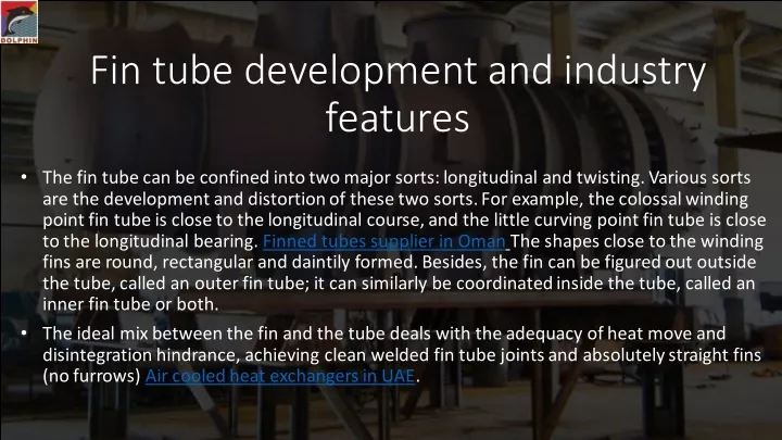 fin tube development and industry features