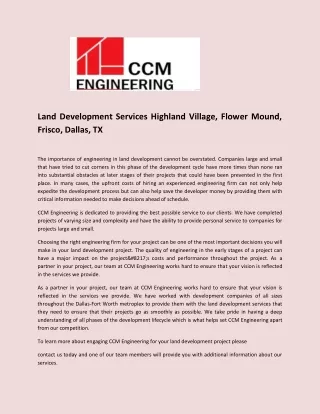 land development services highland village flower