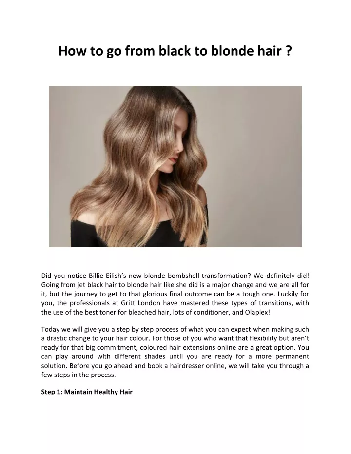 how to go from black to blonde hair