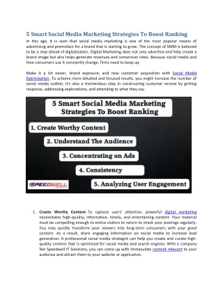 5 Smart Social Media Marketing Strategies to Boost Ranking
