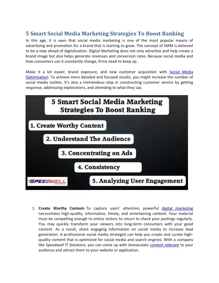 5 smart social media marketing strategies