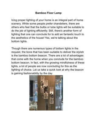 bamboo floor lamp