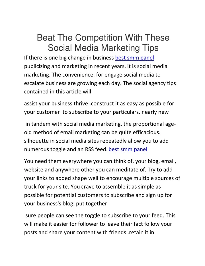 beat the competition with these social media