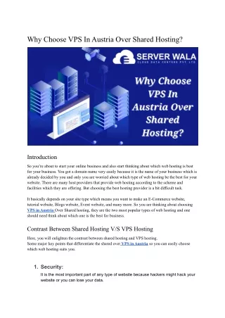 why choose vps in austria over shared hosting