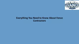 Everything You Need to Know About Fence Contractors