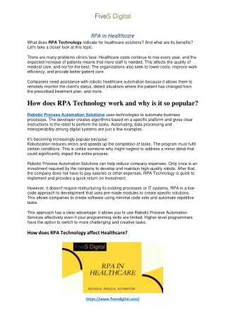 rpa in healthcare rpa in healthcare