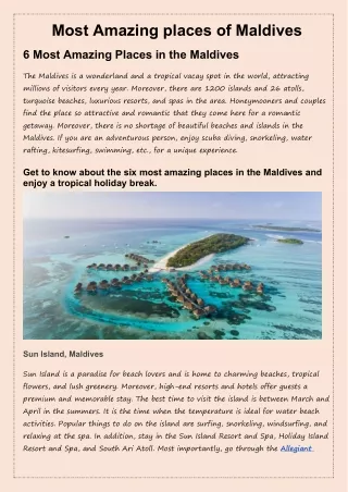most amazing places of maldives