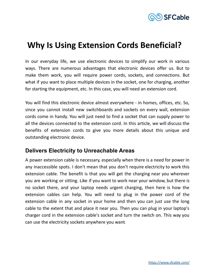 why is using extension cords beneficial