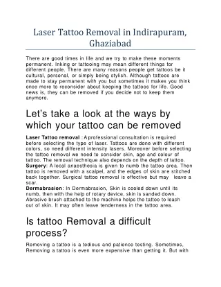 Laser Tattoo Removal in Indirapuram - Twachaaclinic