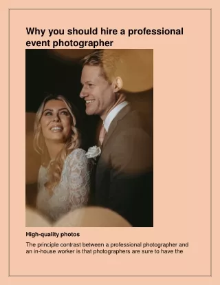 why you should hire a professional event