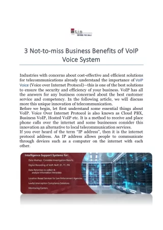 3 Not-to-miss Business Benefits of VoIP Voice System
