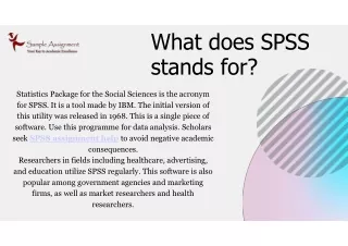 What does SPSS stands for