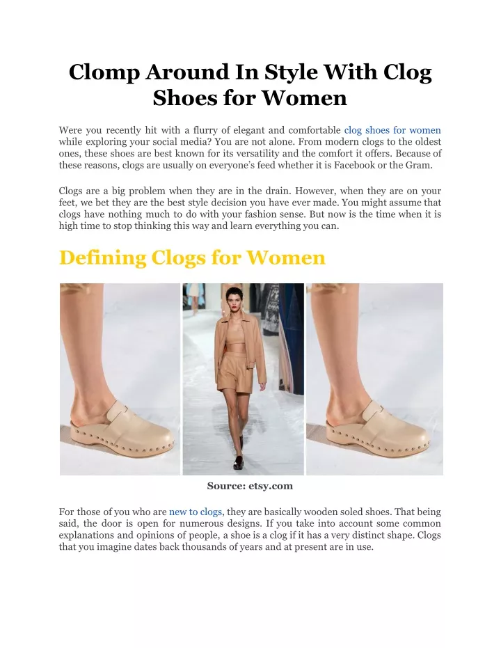 clomp around in style with clog shoes for women