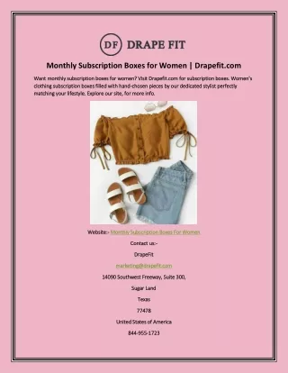monthly subscription boxes for women drapefit com