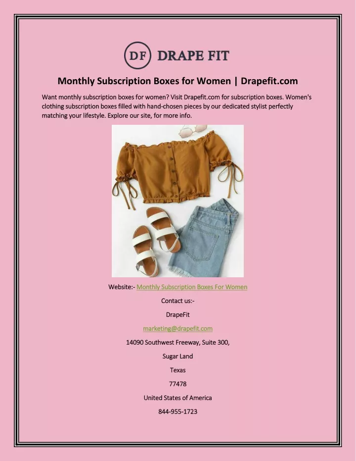 monthly subscription boxes for women drapefit com